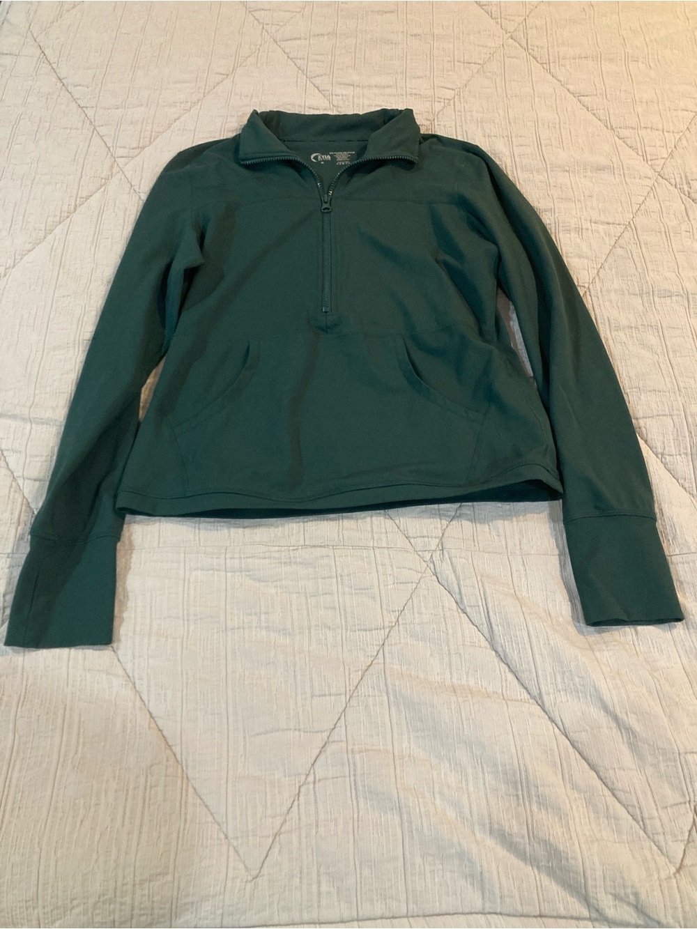 ZYIA Active Forest Green Quarter-Zip Jacket
